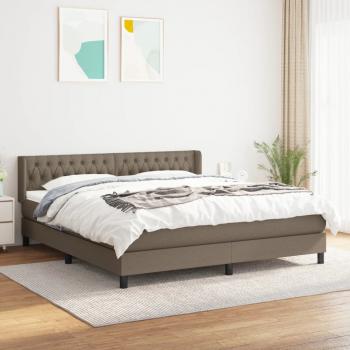 ARDEBO.de - Boxspringbett mit Matratze Taupe 180x200 cm Stoff