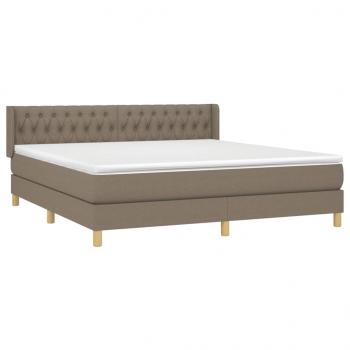 Boxspringbett mit Matratze Taupe 180x200 cm Stoff