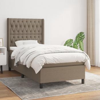 ARDEBO.de - Boxspringbett mit Matratze Taupe 90x190 cm Stoff