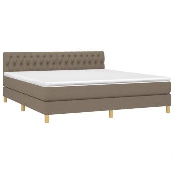 Boxspringbett mit Matratze & LED Taupe 180x200 cm Stoff