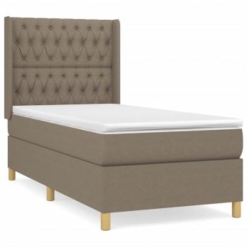 Boxspringbett mit Matratze Taupe 90x190 cm Stoff