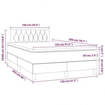 Boxspringbett mit Matratze & LED Dunkelblau 120x200 cm Samt