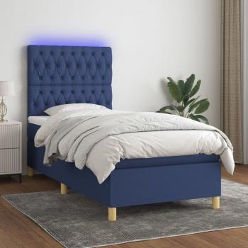 ARDEBO.de - Boxspringbett mit Matratze & LED Blau 90x190 cm Stoff