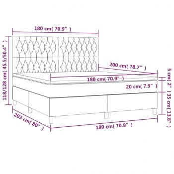 Boxspringbett mit Matratze & LED Rosa 180x200 cm Samt