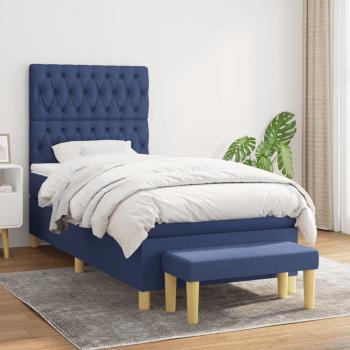 ARDEBO.de - Boxspringbett mit Matratze Blau 90x190 cm Stoff