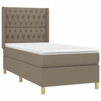 Boxspringbett mit Matratze & LED Taupe 90x190 cm Stoff