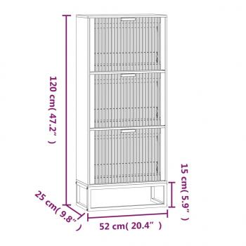 Schuhschrank Schwarz 52x25x120 cm Holzwerkstoff