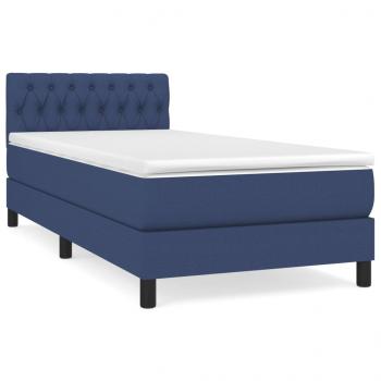 Boxspringbett mit Matratze Blau 90x200 cm Stoff