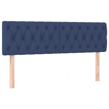 Boxspringbett mit Matratze Blau 140x190 cm Stoff