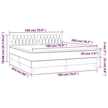 Boxspringbett mit Matratze Taupe 180x200 cm Stoff