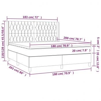 Boxspringbett mit Matratze Rosa 180x200 cm Samt