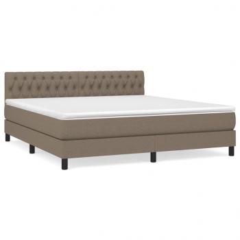 Boxspringbett mit Matratze Taupe 180x200 cm Stoff