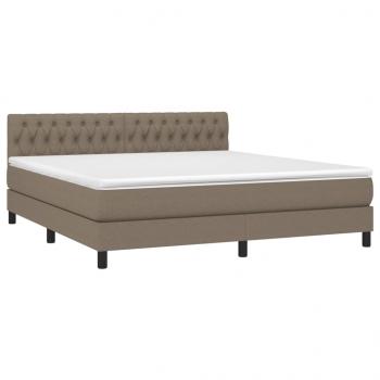 Boxspringbett mit Matratze Taupe 180x200 cm Stoff