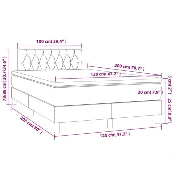 Boxspringbett mit Matratze Dunkelblau 120x200 cm Samt