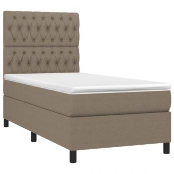 Boxspringbett mit Matratze Taupe 90x200 cm Stoff