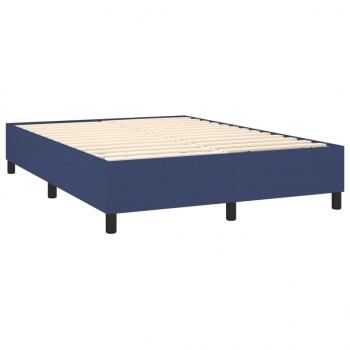 Boxspringbett mit Matratze Blau 140x200 cm Stoff