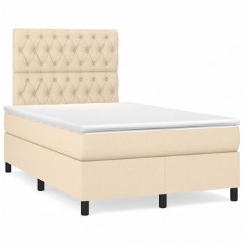 Boxspringbett mit Matratze Creme 120x200 cm Stoff