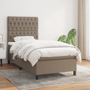 ARDEBO.de - Boxspringbett mit Matratze Taupe 90x190 cm Stoff