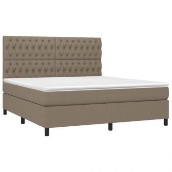 Boxspringbett mit Matratze Taupe 180x200 cm Stoff