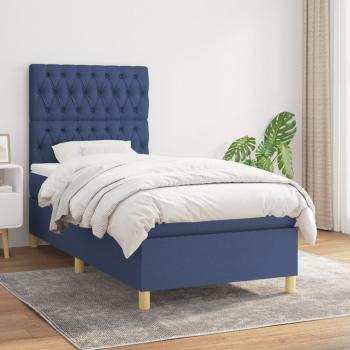 ARDEBO.de - Boxspringbett mit Matratze Blau 90x190 cm Stoff