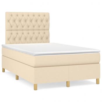 Boxspringbett mit Matratze Creme 120x200 cm Stoff