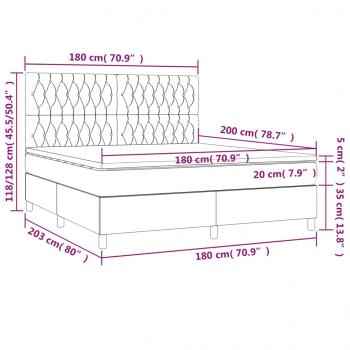 Boxspringbett mit Matratze Dunkelblau 180x200 cm Samt