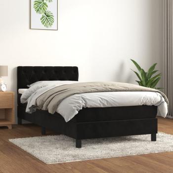 ARDEBO.de - Boxspringbett mit Matratze Schwarz 80x200 cm Samt