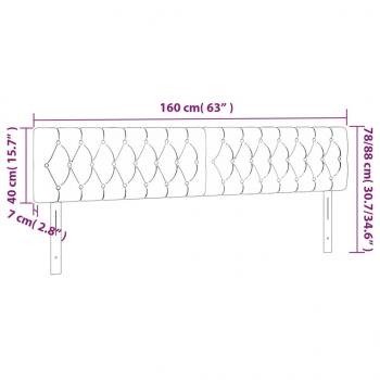 LED Kopfteil Taupe 160x7x78/88 cm Stoff