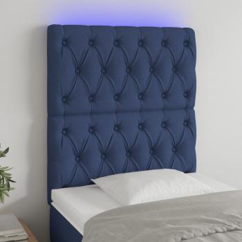 ARDEBO.de - LED Kopfteil Blau 80x7x118/128 cm Stoff