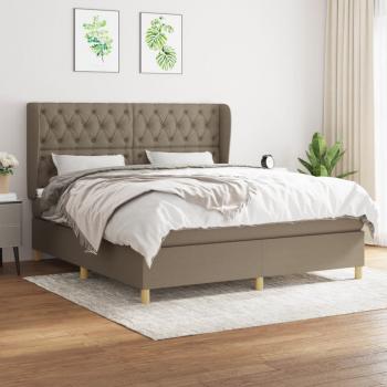 ARDEBO.de - Boxspringbett mit Matratze Taupe 160x200 cm Stoff