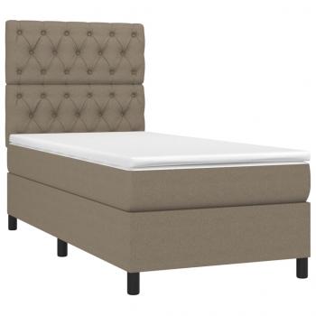 Boxspringbett mit Matratze & LED Taupe 80x200 cm Stoff