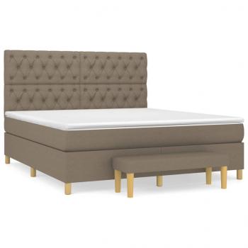 Boxspringbett mit Matratze Taupe 160x200 cm Stoff