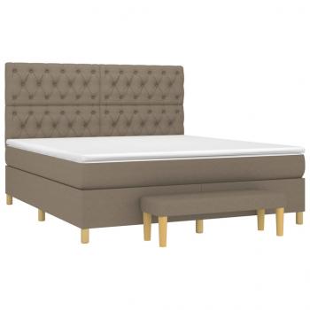 Boxspringbett mit Matratze Taupe 160x200 cm Stoff