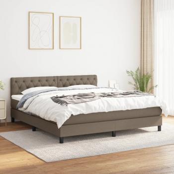 ARDEBO.de - Boxspringbett mit Matratze Taupe 160x200 cm Stoff