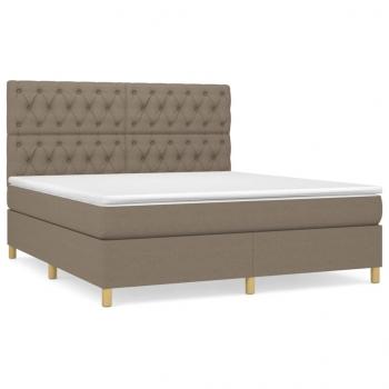 Boxspringbett mit Matratze Taupe 160x200 cm Stoff