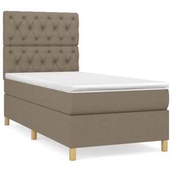 Boxspringbett mit Matratze Taupe 80x200 cm Stoff