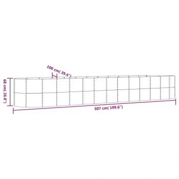 Hochbeet Pulverbeschichteter Stahl 507x100x68 cm Braun