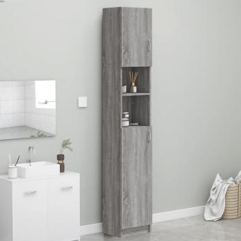 ARDEBO.de - Badezimmerschrank Grau Sonoma 32x25,5x190 cm Holzwerkstoff