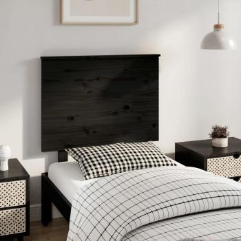 ARDEBO.de - Bett-Kopfteil Schwarz 79x6x82,5 cm Massivholz Kiefer