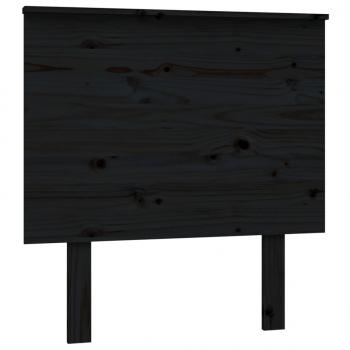 Bett-Kopfteil Schwarz 79x6x82,5 cm Massivholz Kiefer