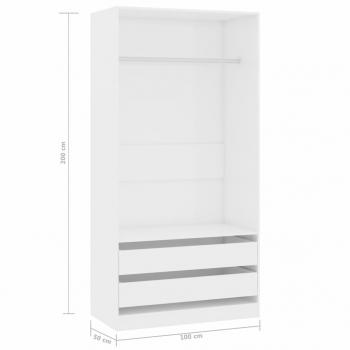 Kleiderschrank Hochglanz-Weiß 100x50x200 cm Holzwerkstoff