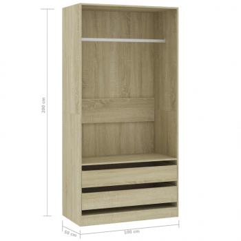 Kleiderschrank Sonoma-Eiche 100x50x200 cm Holzwerkstoff