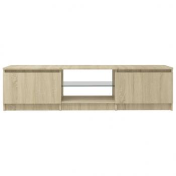 TV-Schrank mit LED-Leuchten Sonoma-Eiche 140x40x35,5 cm