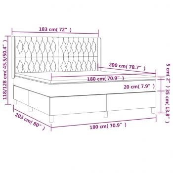 Boxspringbett mit Matratze Dunkelgrün 180x200 cm Samt