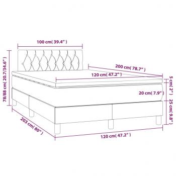 Boxspringbett mit Matratze Dunkelgrün 120x200 cm Samt