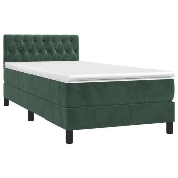 Boxspringbett mit Matratze Dunkelgrün 100x200 cm Samt