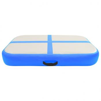 Aufblasbare Gymnastikmatte mit Pumpe 60x100x15 cm PVC Blau