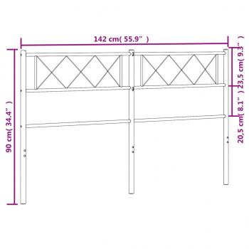 Kopfteil Metall Schwarz 135 cm