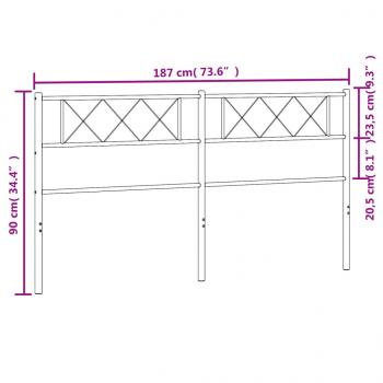 Kopfteil Metall Schwarz 180 cm