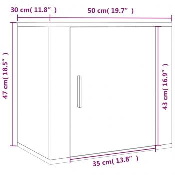 Wand-Nachttische 2 Stk. Hochglanz-Weiß 50x30x47 cm